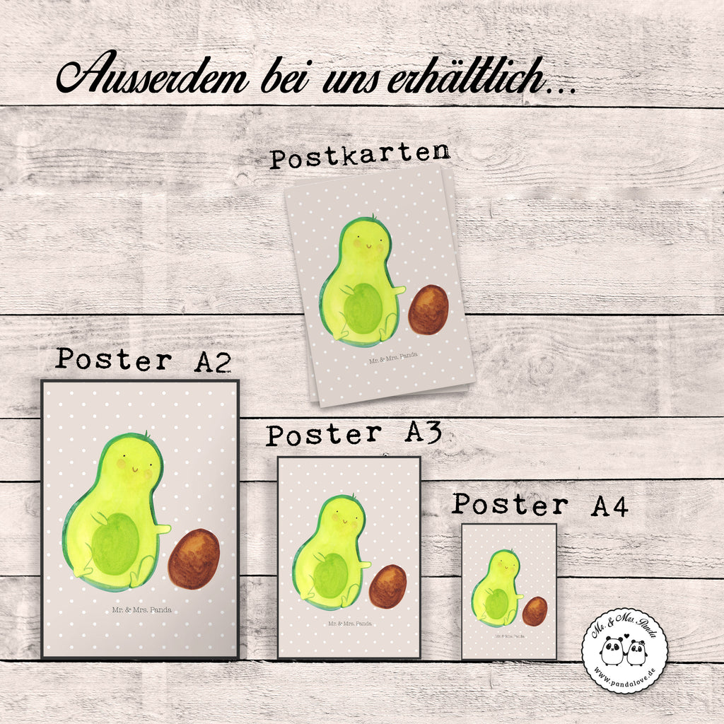 Poster Avocado rollt Kern Poster, Wandposter, Bild, Wanddeko, Küchenposter, Kinderposter, Wanddeko Bild, Raumdekoration, Wanddekoration, Handgemaltes Poster, Mr. & Mrs. Panda Poster, Designposter, Kunstdruck, Posterdruck, Avocado, Veggie, Vegan, Gesund, Avocados, Schwanger, Geburt, Geburtstag, Säugling, Kind, erstes Kind, zur Geburt, Schwangerschaft, Babyparty, Baby, große Liebe, Liebe, Love