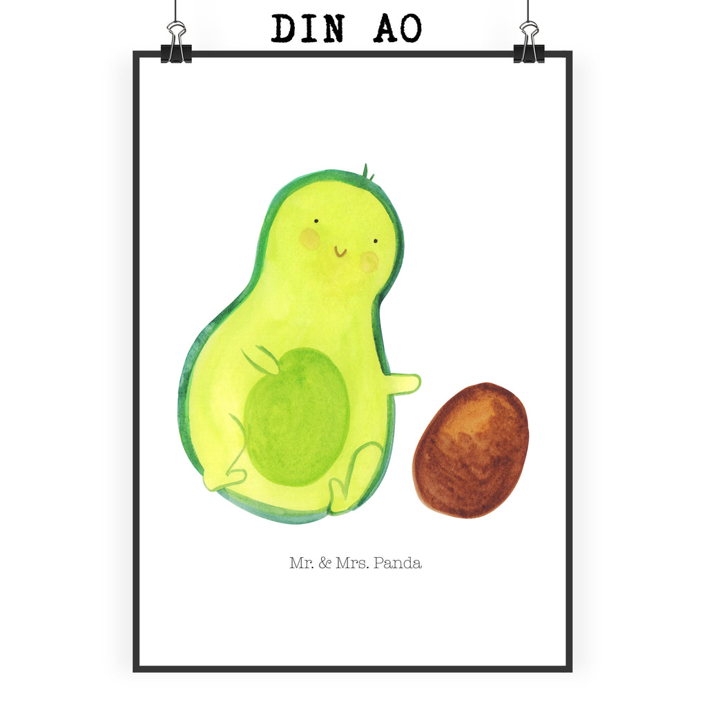 Poster Avocado rollt Kern Poster, Wandposter, Bild, Wanddeko, Küchenposter, Kinderposter, Wanddeko Bild, Raumdekoration, Wanddekoration, Handgemaltes Poster, Mr. & Mrs. Panda Poster, Designposter, Kunstdruck, Posterdruck, Avocado, Veggie, Vegan, Gesund, Avocados, Schwanger, Geburt, Geburtstag, Säugling, Kind, erstes Kind, zur Geburt, Schwangerschaft, Babyparty, Baby, große Liebe, Liebe, Love