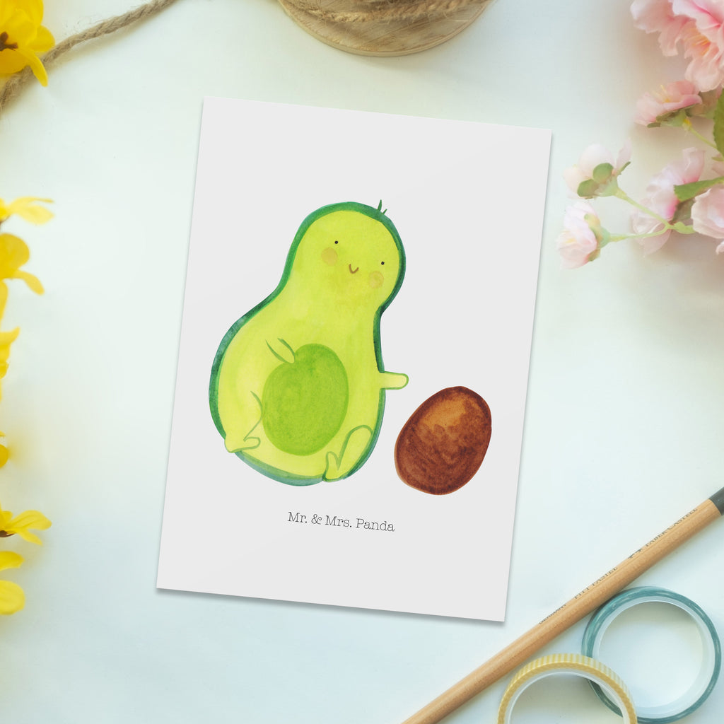 Postkarte Avocado rollt Kern Geschenkkarte, Grußkarte, Karte, Einladung, Ansichtskarte, Geburtstagskarte, Einladungskarte, Dankeskarte, Avocado, Veggie, Vegan, Gesund, Avocados, Schwanger, Geburt, Geburtstag, Säugling, Kind, erstes Kind, zur Geburt, Schwangerschaft, Babyparty, Baby, große Liebe, Liebe, Love