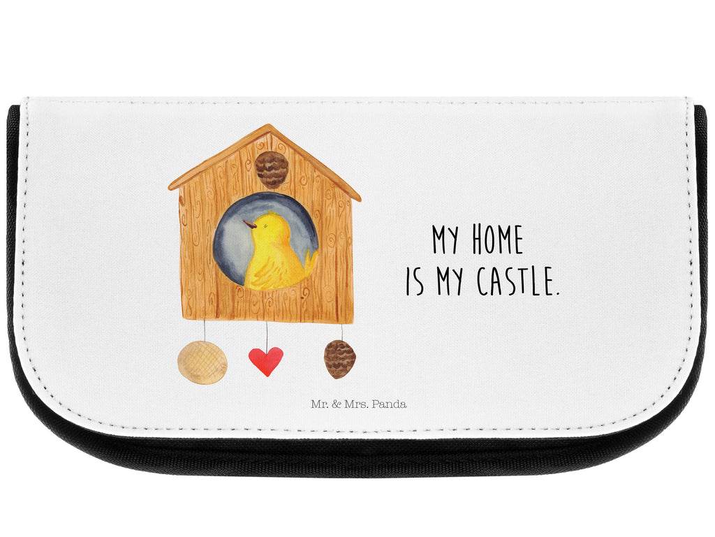 Kosmetiktasche Vogelhaus Kosmetikbeutel, Kulturtasche, Kulturbeutel, Schminktasche, Make-Up Tasche, Tiermotive, Gute Laune, lustige Sprüche, Tiere, Vogel, Vögel, Vogelhaus, Vogelhäuschen, Home sweet home, Zuhause, Nest, Eigenheim, Familie, Wohnung, Haus, unser Haus, Lieblingsort, Castle