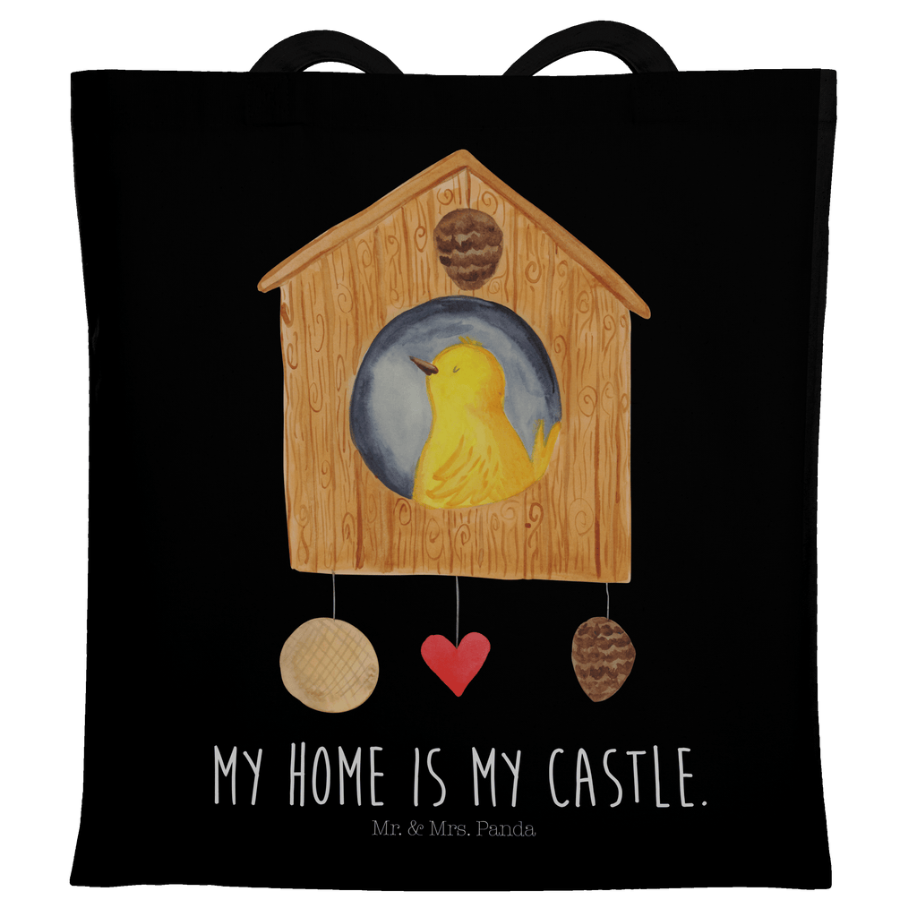 Tragetasche Vogelhaus Beuteltasche, Beutel, Einkaufstasche, Jutebeutel, Stoffbeutel, Tiermotive, Gute Laune, lustige Sprüche, Tiere, Vogel, Vögel, Vogelhaus, Vogelhäuschen, Home sweet home, Zuhause, Nest, Eigenheim, Familie, Wohnung, Haus, unser Haus, Lieblingsort, Castle