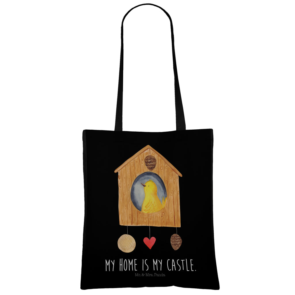 Tragetasche Vogelhaus Beuteltasche, Beutel, Einkaufstasche, Jutebeutel, Stoffbeutel, Tiermotive, Gute Laune, lustige Sprüche, Tiere, Vogel, Vögel, Vogelhaus, Vogelhäuschen, Home sweet home, Zuhause, Nest, Eigenheim, Familie, Wohnung, Haus, unser Haus, Lieblingsort, Castle
