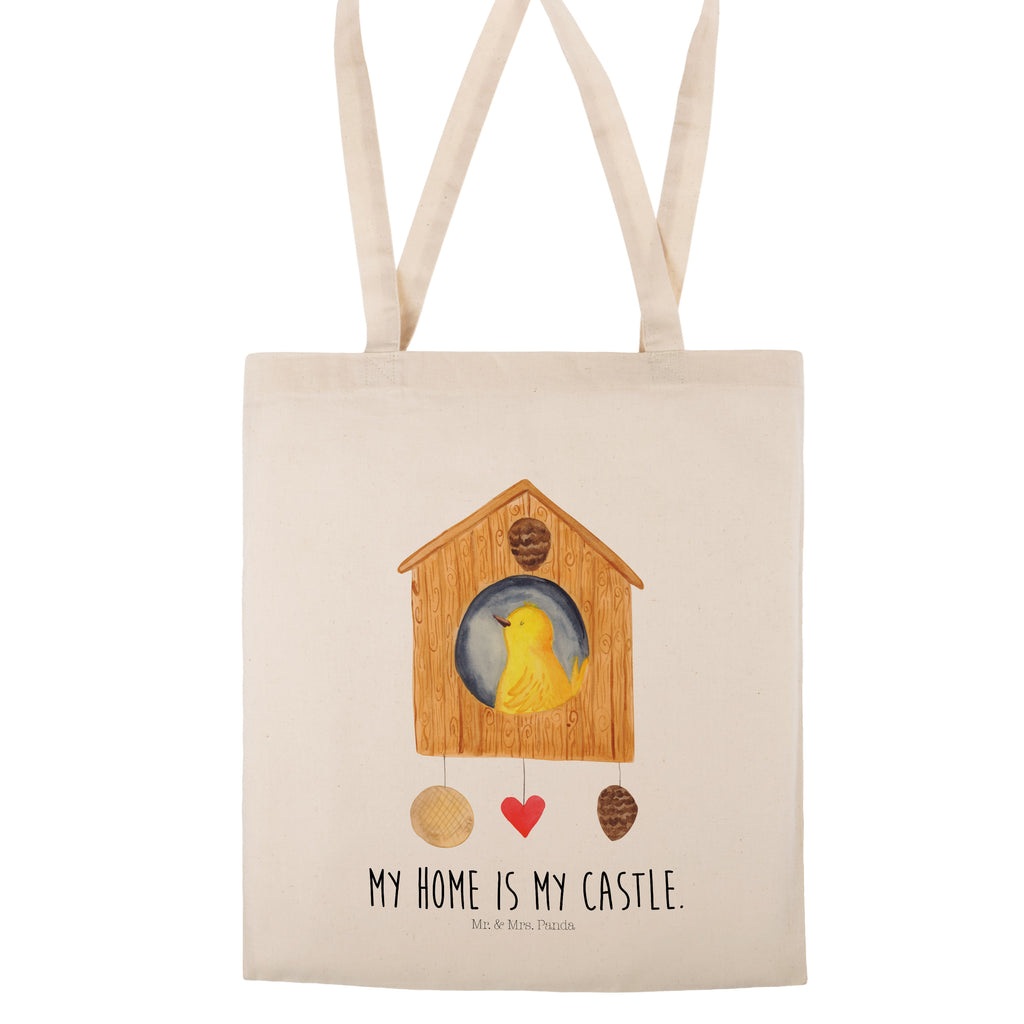 Tragetasche Vogelhaus Beuteltasche, Beutel, Einkaufstasche, Jutebeutel, Stoffbeutel, Tiermotive, Gute Laune, lustige Sprüche, Tiere, Vogel, Vögel, Vogelhaus, Vogelhäuschen, Home sweet home, Zuhause, Nest, Eigenheim, Familie, Wohnung, Haus, unser Haus, Lieblingsort, Castle