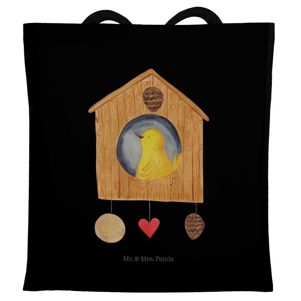 Tragetasche Vogelhaus Beuteltasche, Beutel, Einkaufstasche, Jutebeutel, Stoffbeutel, Tiermotive, Gute Laune, lustige Sprüche, Tiere, Vogel, Vögel, Vogelhaus, Vogelhäuschen, Home sweet home, Zuhause, Nest, Eigenheim, Familie, Wohnung, Haus, unser Haus, Lieblingsort, Castle
