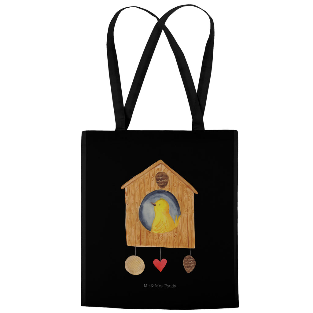 Tragetasche Vogelhaus Beuteltasche, Beutel, Einkaufstasche, Jutebeutel, Stoffbeutel, Tiermotive, Gute Laune, lustige Sprüche, Tiere, Vogel, Vögel, Vogelhaus, Vogelhäuschen, Home sweet home, Zuhause, Nest, Eigenheim, Familie, Wohnung, Haus, unser Haus, Lieblingsort, Castle