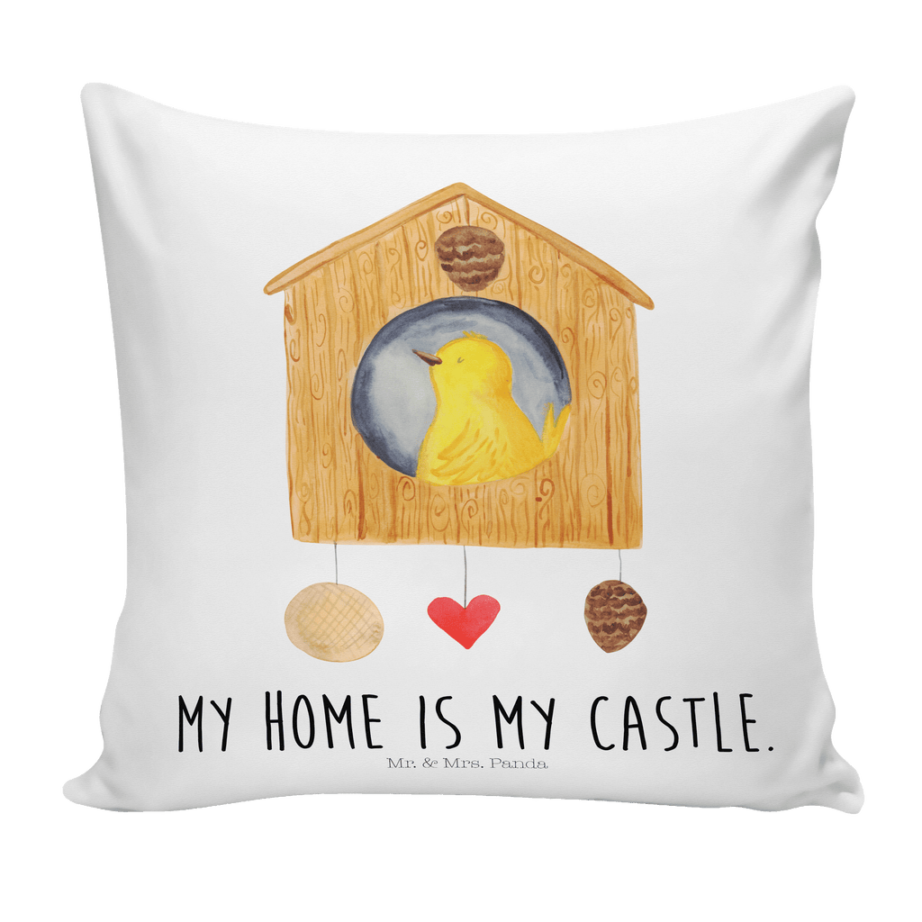 40x40 Kissen Vogelhaus Kissenhülle, Kopfkissen, Sofakissen, Dekokissen, Motivkissen, Tiermotive, Gute Laune, lustige Sprüche, Tiere, Vogel, Vögel, Vogelhaus, Vogelhäuschen, Home sweet home, Zuhause, Nest, Eigenheim, Familie, Wohnung, Haus, unser Haus, Lieblingsort, Castle