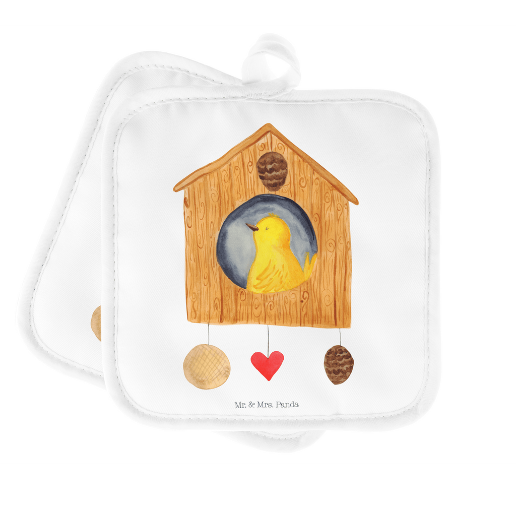 2er Set Topflappen  Vogelhaus Topflappen, Topfuntersetzer, Ofenhandschuh, Topflappen Set, Topflappen lustig, Topflappen mit Spruch, Tiermotive, Gute Laune, lustige Sprüche, Tiere, Vogel, Vögel, Vogelhaus, Vogelhäuschen, Home sweet home, Zuhause, Nest, Eigenheim, Familie, Wohnung, Haus, unser Haus, Lieblingsort, Castle