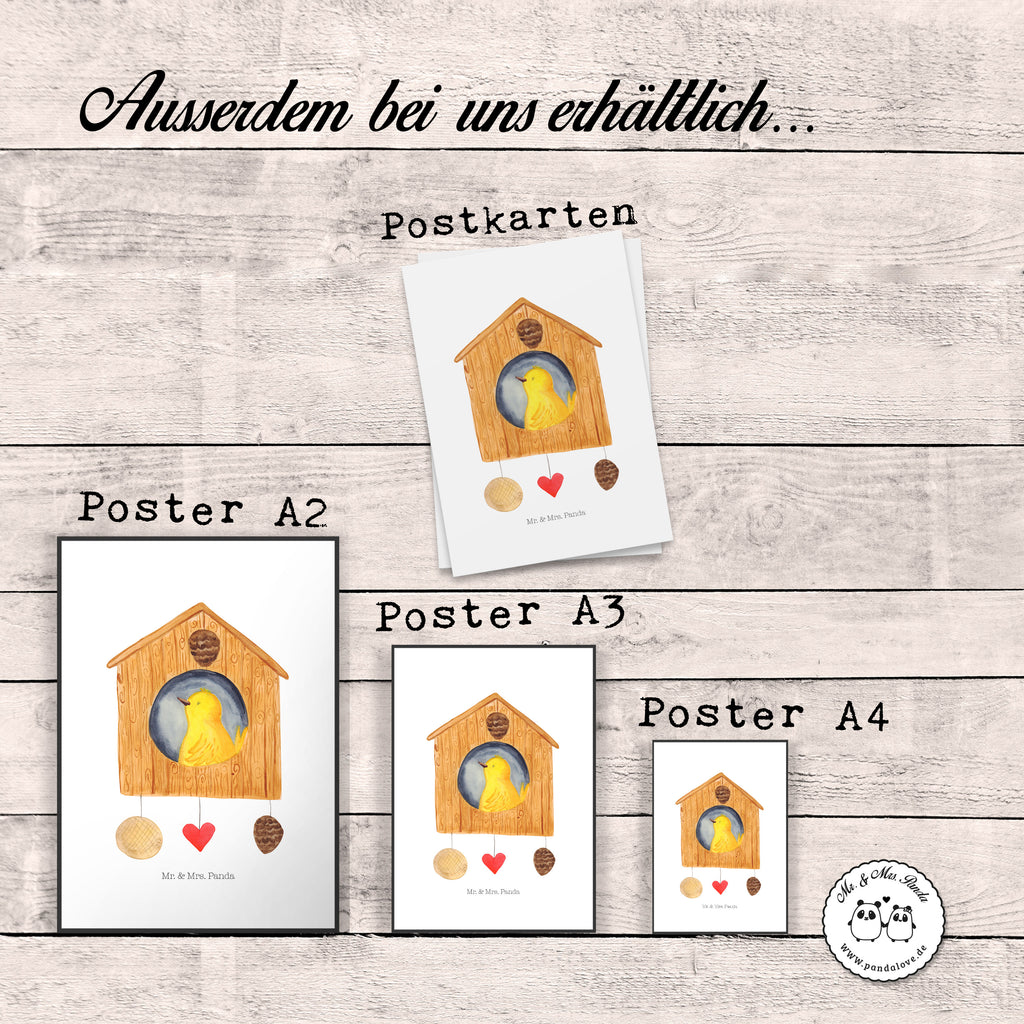 Poster Vogelhaus Poster, Wandposter, Bild, Wanddeko, Küchenposter, Kinderposter, Wanddeko Bild, Raumdekoration, Wanddekoration, Handgemaltes Poster, Mr. & Mrs. Panda Poster, Designposter, Kunstdruck, Posterdruck, Tiermotive, Gute Laune, lustige Sprüche, Tiere, Vogel, Vögel, Vogelhaus, Vogelhäuschen, Home sweet home, Zuhause, Nest, Eigenheim, Familie, Wohnung, Haus, unser Haus, Lieblingsort, Castle