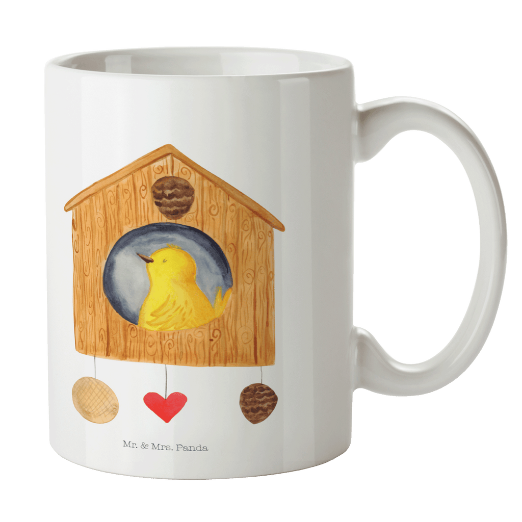 Tasse Vogelhaus Vogel, Vögel, Vogelhaus, Vogelhäuschen, Home sweet home, Zuhause, Nest, Eigenheim, Familie, Wohnung, Haus, unser Haus, Lieblingsort, Castle Becher, Kaffeetasse, Kaffeebecher, Tee, Frühstück, Büro  süße Tiermotive, gute Laune, lustige Sprüche, Tiere