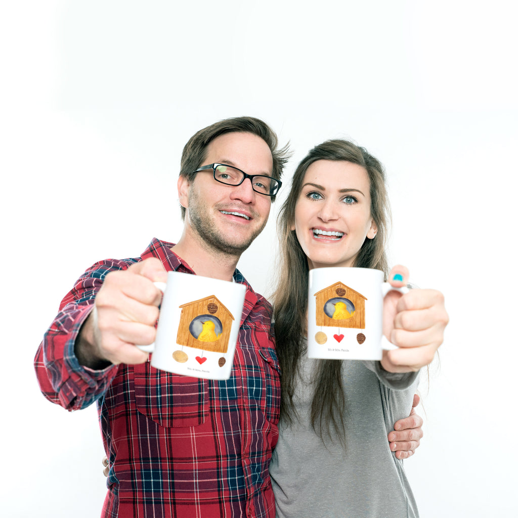Tasse Vogelhaus Vogel, Vögel, Vogelhaus, Vogelhäuschen, Home sweet home, Zuhause, Nest, Eigenheim, Familie, Wohnung, Haus, unser Haus, Lieblingsort, Castle Becher, Kaffeetasse, Kaffeebecher, Tee, Frühstück, Büro  süße Tiermotive, gute Laune, lustige Sprüche, Tiere