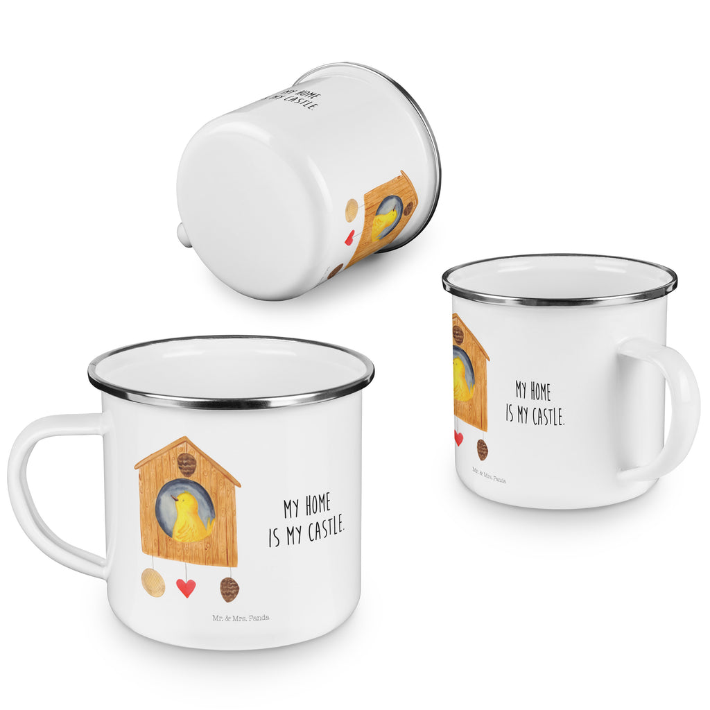 Camping Emaille Tasse Vogelhaus Campingtasse, Trinkbecher, Metalltasse, Outdoor Tasse, Emaille Trinkbecher, Blechtasse Outdoor, Emaille Campingbecher, Edelstahl Trinkbecher, Metalltasse für Camping, Kaffee Blechtasse, Camping Tasse Metall, Tiermotive, Gute Laune, lustige Sprüche, Tiere, Vogel, Vögel, Vogelhaus, Vogelhäuschen, Home sweet home, Zuhause, Nest, Eigenheim, Familie, Wohnung, Haus, unser Haus, Lieblingsort, Castle