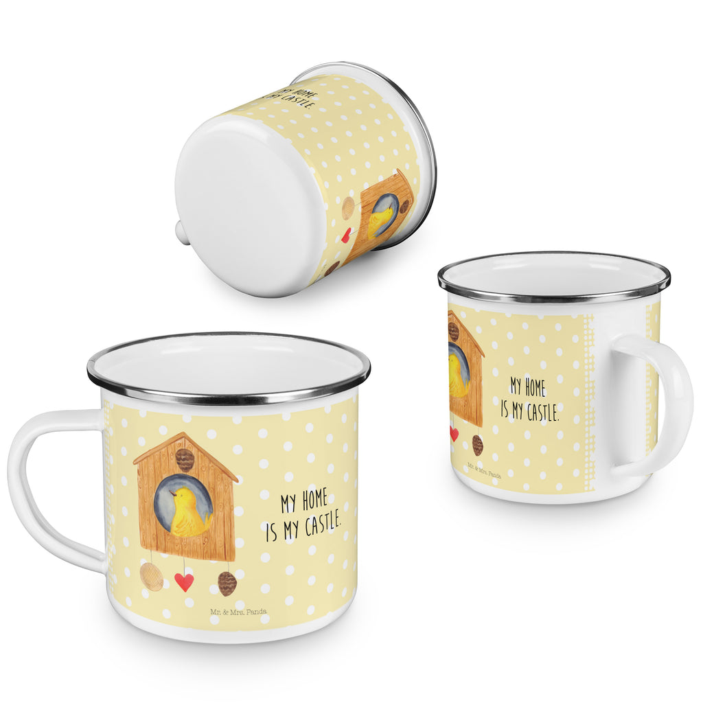 Camping Emaille Tasse Vogelhaus Campingtasse, Trinkbecher, Metalltasse, Outdoor Tasse, Emaille Trinkbecher, Blechtasse Outdoor, Emaille Campingbecher, Edelstahl Trinkbecher, Metalltasse für Camping, Kaffee Blechtasse, Camping Tasse Metall, Tiermotive, Gute Laune, lustige Sprüche, Tiere, Vogel, Vögel, Vogelhaus, Vogelhäuschen, Home sweet home, Zuhause, Nest, Eigenheim, Familie, Wohnung, Haus, unser Haus, Lieblingsort, Castle