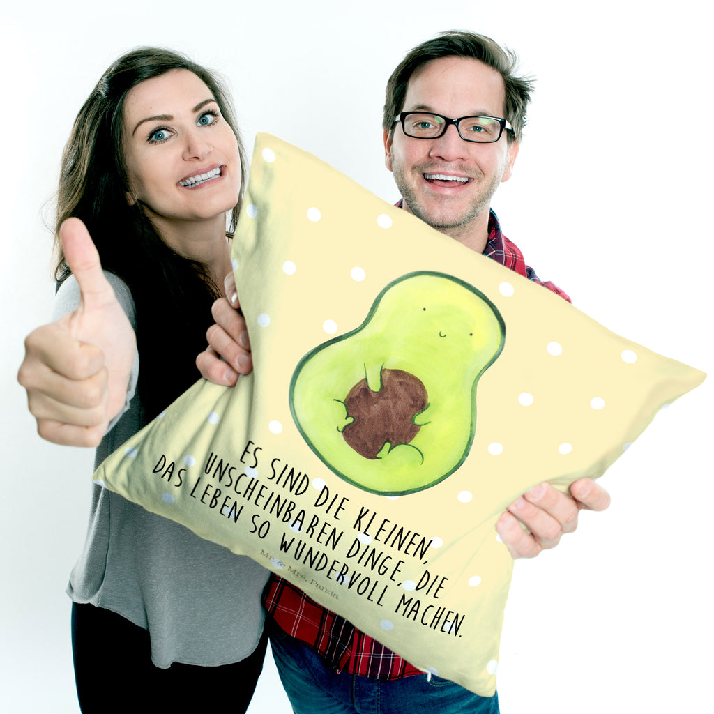 40x40 Kissen Avocado mit Kern Kissenhülle, Kopfkissen, Sofakissen, Dekokissen, Motivkissen, Avocado, Veggie, Vegan, Gesund, Avokado, Avocadokern, Kern, Pflanze, Spruch Leben