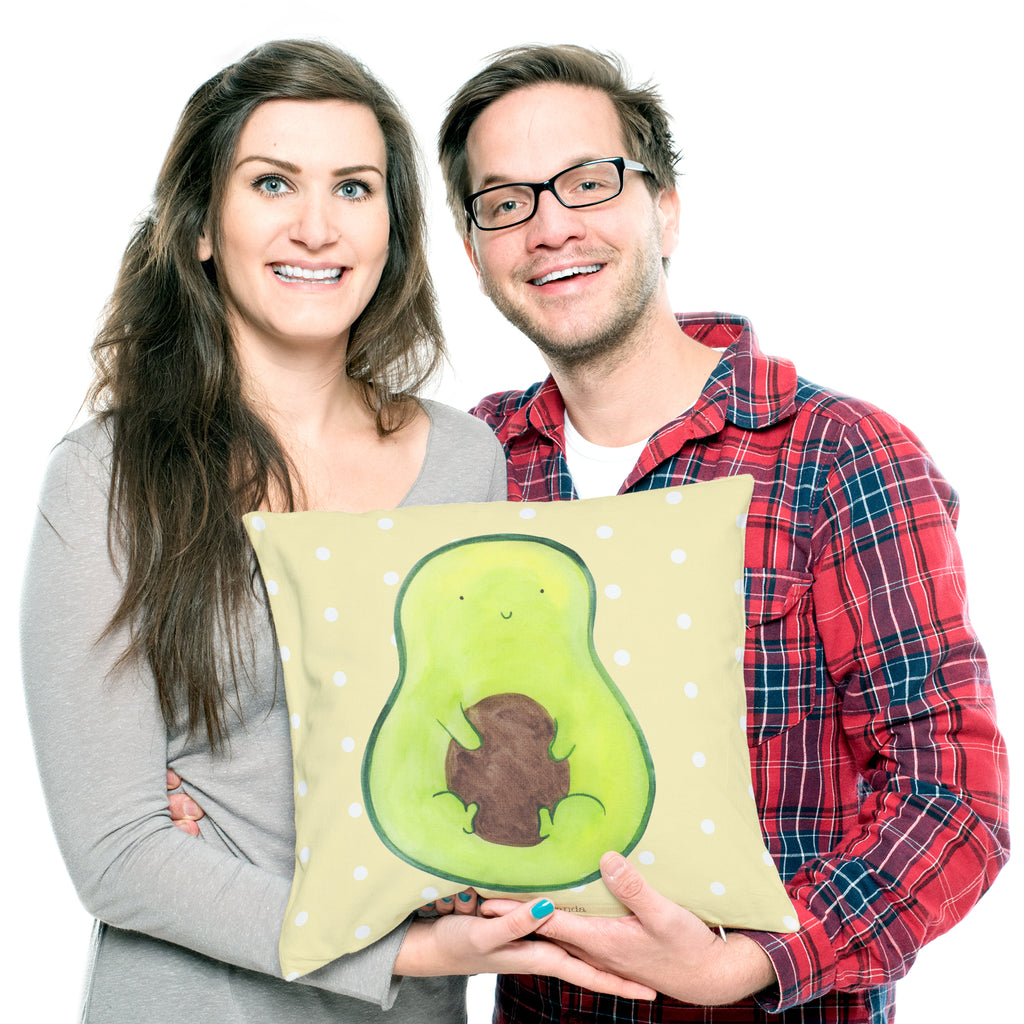 40x40 Kissen Avocado mit Kern Kissenhülle, Kopfkissen, Sofakissen, Dekokissen, Motivkissen, Avocado, Veggie, Vegan, Gesund, Avokado, Avocadokern, Kern, Pflanze, Spruch Leben