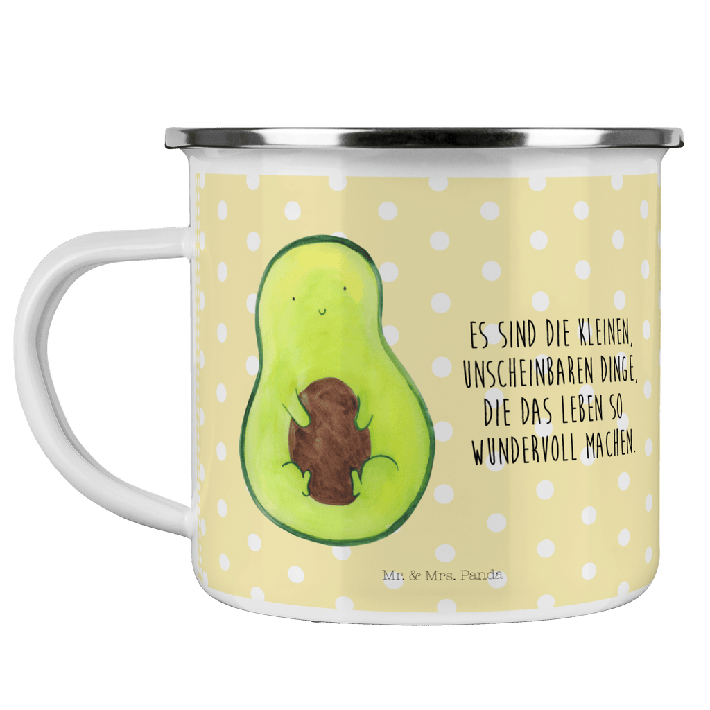 Camping Emaille Tasse Avocado mit Kern Campingtasse, Trinkbecher, Metalltasse, Outdoor Tasse, Emaille Trinkbecher, Blechtasse Outdoor, Emaille Campingbecher, Edelstahl Trinkbecher, Metalltasse für Camping, Kaffee Blechtasse, Camping Tasse Metall, Avocado, Veggie, Vegan, Gesund, Avokado, Avocadokern, Kern, Pflanze, Spruch Leben