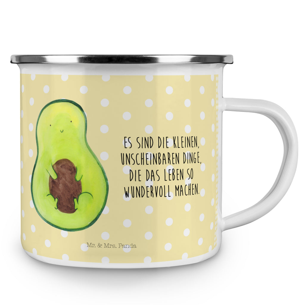 Camping Emaille Tasse Avocado mit Kern Campingtasse, Trinkbecher, Metalltasse, Outdoor Tasse, Emaille Trinkbecher, Blechtasse Outdoor, Emaille Campingbecher, Edelstahl Trinkbecher, Metalltasse für Camping, Kaffee Blechtasse, Camping Tasse Metall, Avocado, Veggie, Vegan, Gesund, Avokado, Avocadokern, Kern, Pflanze, Spruch Leben