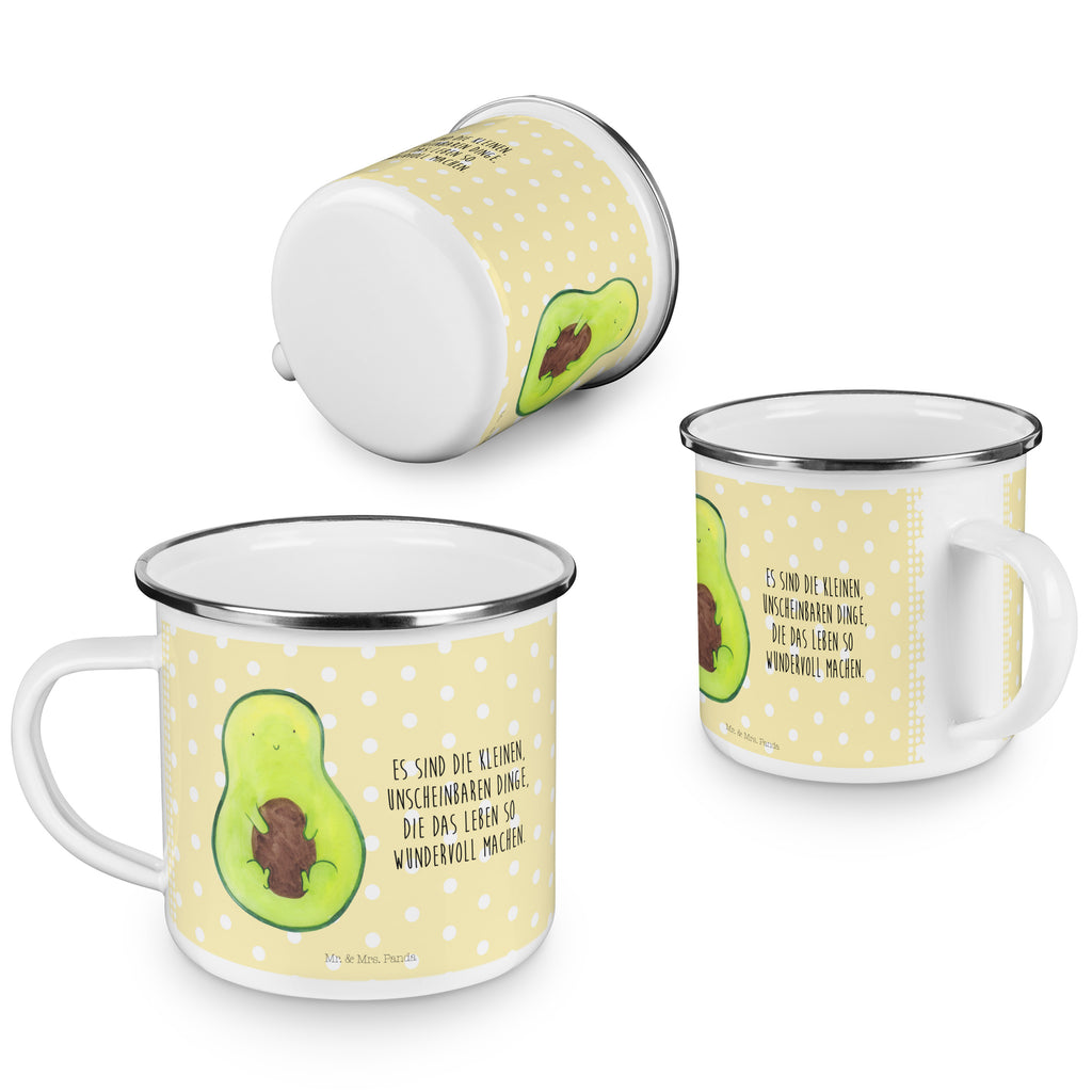 Camping Emaille Tasse Avocado mit Kern Campingtasse, Trinkbecher, Metalltasse, Outdoor Tasse, Emaille Trinkbecher, Blechtasse Outdoor, Emaille Campingbecher, Edelstahl Trinkbecher, Metalltasse für Camping, Kaffee Blechtasse, Camping Tasse Metall, Avocado, Veggie, Vegan, Gesund, Avokado, Avocadokern, Kern, Pflanze, Spruch Leben