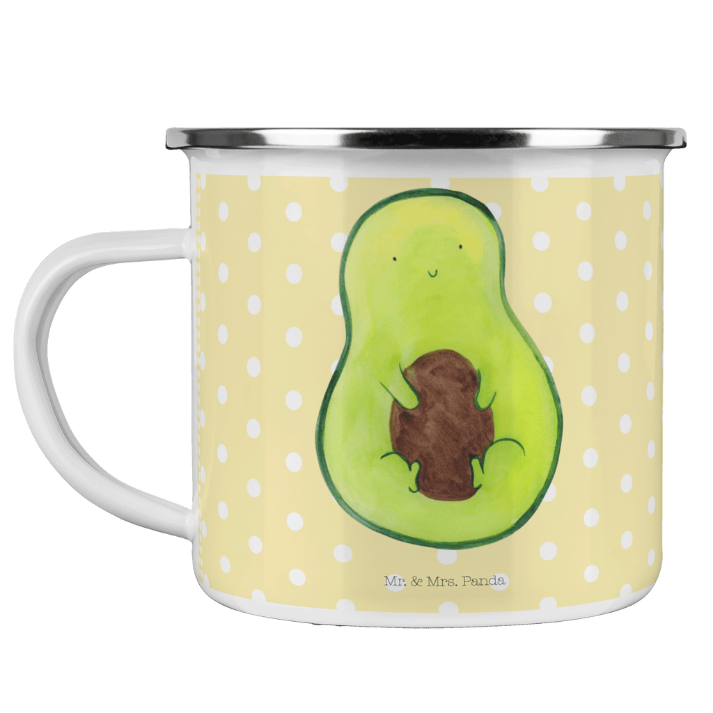 Camping Emaille Tasse Avocado mit Kern Campingtasse, Trinkbecher, Metalltasse, Outdoor Tasse, Emaille Trinkbecher, Blechtasse Outdoor, Emaille Campingbecher, Edelstahl Trinkbecher, Metalltasse für Camping, Kaffee Blechtasse, Camping Tasse Metall, Avocado, Veggie, Vegan, Gesund, Avokado, Avocadokern, Kern, Pflanze, Spruch Leben