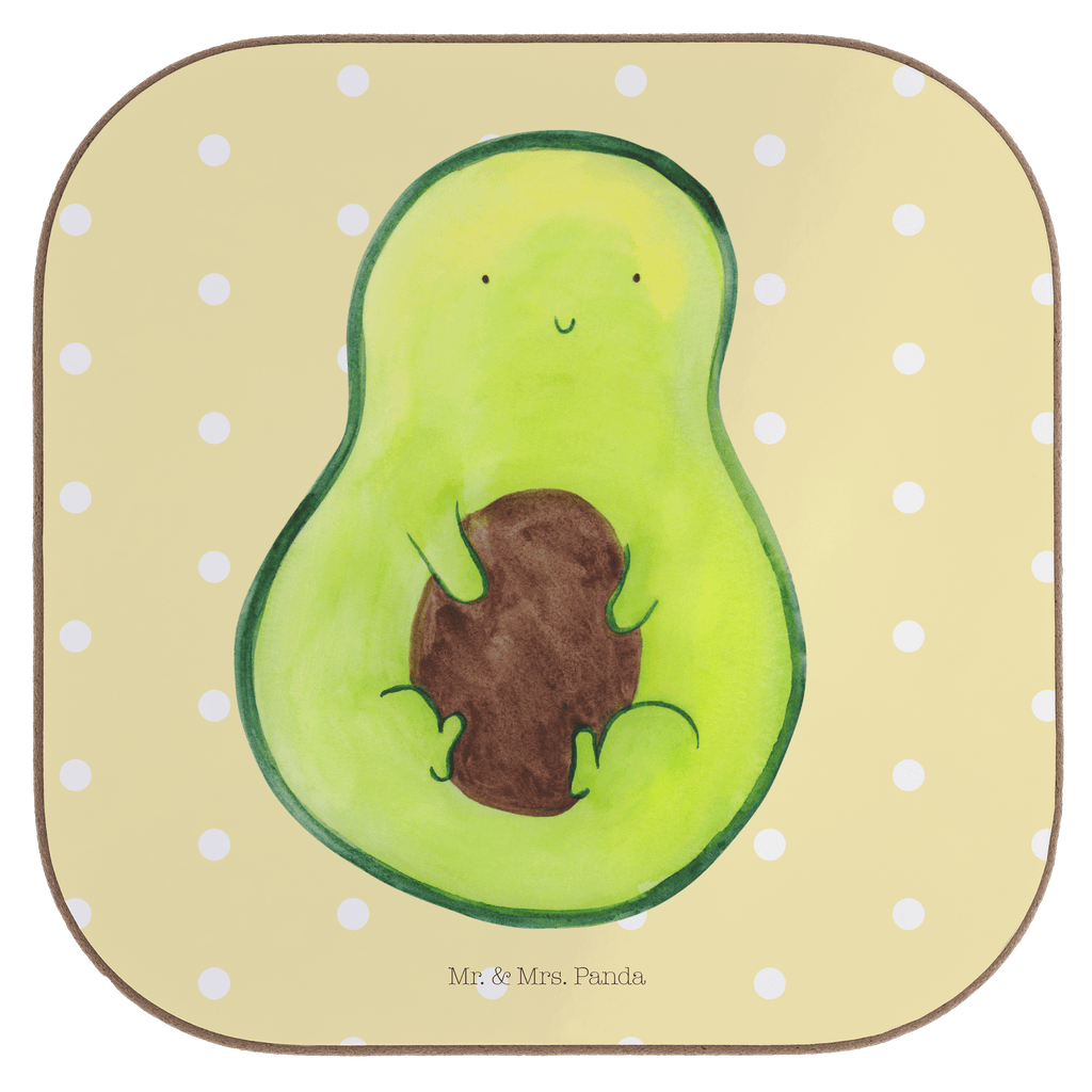 Quadratische Untersetzer Avocado mit Kern Bierdeckel, Glasuntersetzer, Untersetzer Gläser, Getränkeuntersetzer, Avocado, Veggie, Vegan, Gesund, Avokado, Avocadokern, Kern, Pflanze, Spruch Leben
