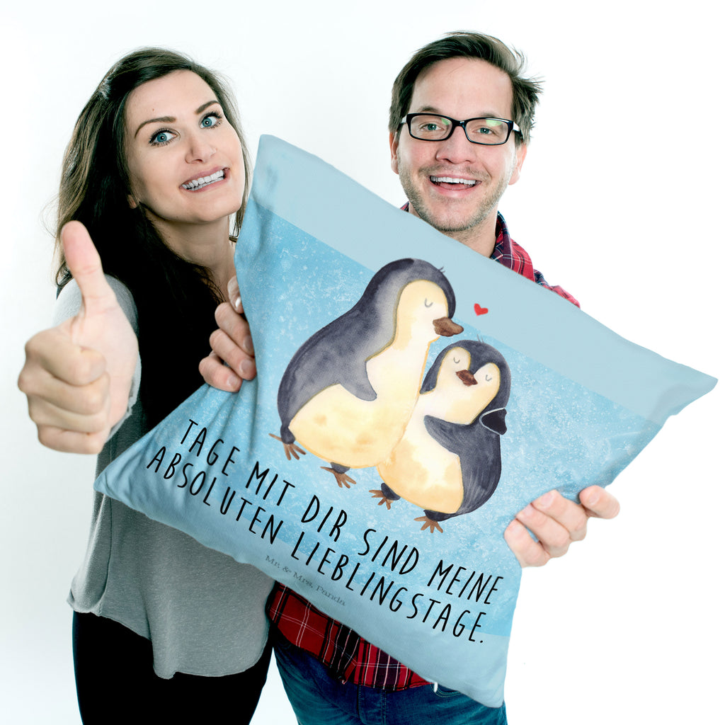 40x40 Kissen Pinguin umarmend Kissenhülle, Kopfkissen, Sofakissen, Dekokissen, Motivkissen, Pinguin, Liebe, Liebespaar, Liebesbeweis, Liebesgeschenk, Verlobung, Jahrestag, Hochzeitstag, Hochzeit, Hochzeitsgeschenk