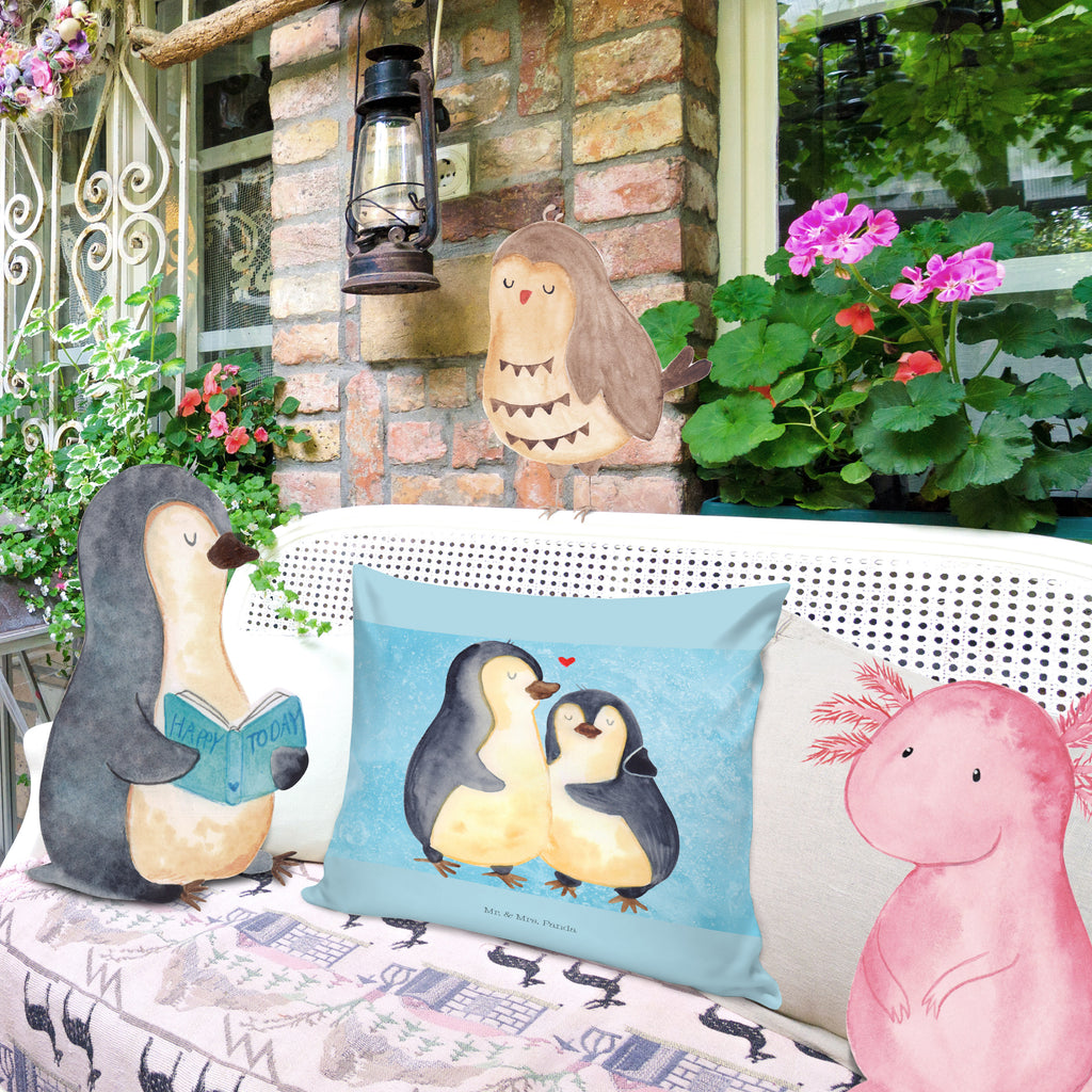 40x40 Kissen Pinguin umarmend Kissenhülle, Kopfkissen, Sofakissen, Dekokissen, Motivkissen, Pinguin, Liebe, Liebespaar, Liebesbeweis, Liebesgeschenk, Verlobung, Jahrestag, Hochzeitstag, Hochzeit, Hochzeitsgeschenk