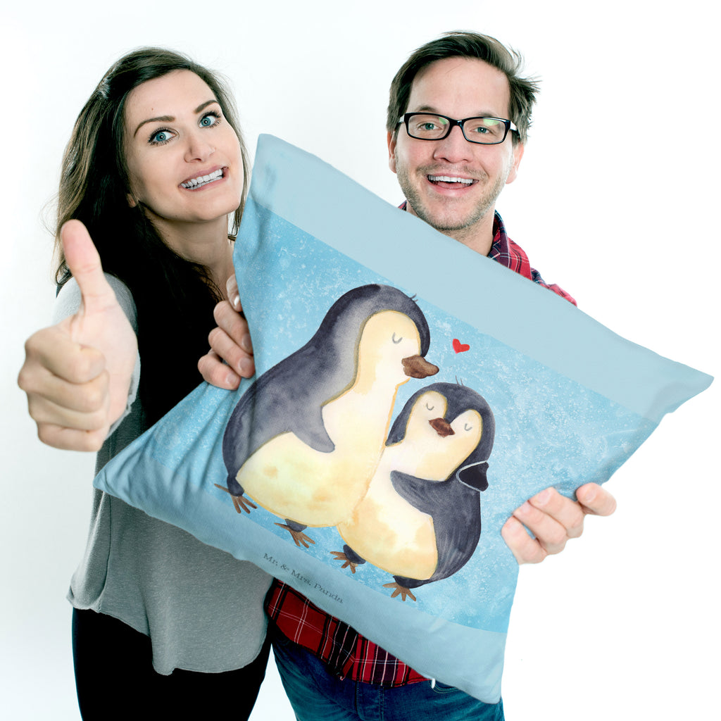 40x40 Kissen Pinguin umarmend Kissenhülle, Kopfkissen, Sofakissen, Dekokissen, Motivkissen, Pinguin, Liebe, Liebespaar, Liebesbeweis, Liebesgeschenk, Verlobung, Jahrestag, Hochzeitstag, Hochzeit, Hochzeitsgeschenk