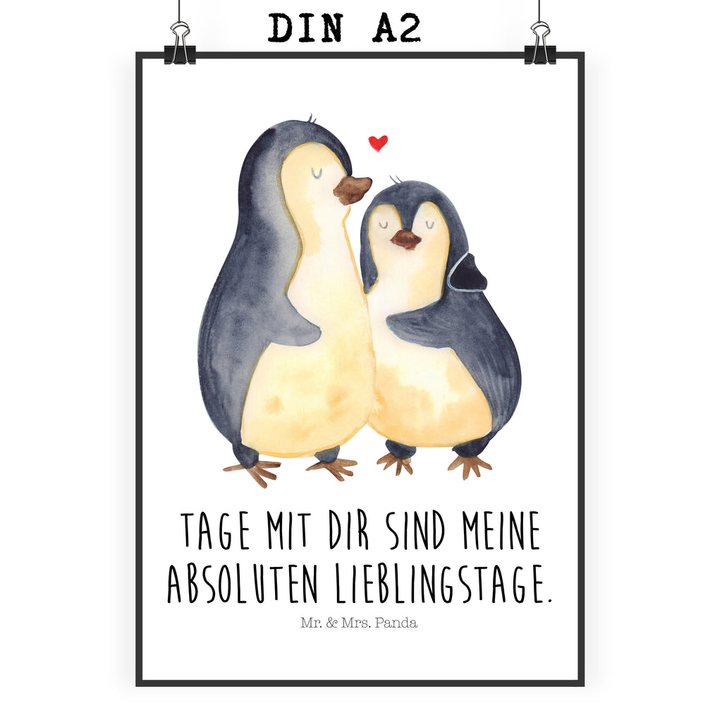Poster Pinguin umarmend Poster, Wandposter, Bild, Wanddeko, Küchenposter, Kinderposter, Wanddeko Bild, Raumdekoration, Wanddekoration, Handgemaltes Poster, Mr. & Mrs. Panda Poster, Designposter, Kunstdruck, Posterdruck, Pinguin, Liebe, Liebespaar, Liebesbeweis, Liebesgeschenk, Verlobung, Jahrestag, Hochzeitstag, Hochzeit, Hochzeitsgeschenk