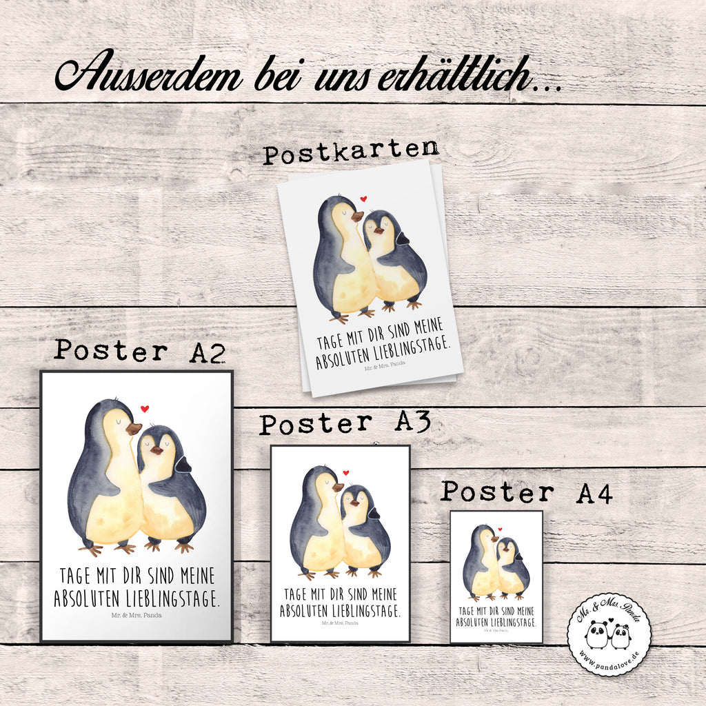 Poster Pinguin umarmend Poster, Wandposter, Bild, Wanddeko, Küchenposter, Kinderposter, Wanddeko Bild, Raumdekoration, Wanddekoration, Handgemaltes Poster, Mr. & Mrs. Panda Poster, Designposter, Kunstdruck, Posterdruck, Pinguin, Liebe, Liebespaar, Liebesbeweis, Liebesgeschenk, Verlobung, Jahrestag, Hochzeitstag, Hochzeit, Hochzeitsgeschenk