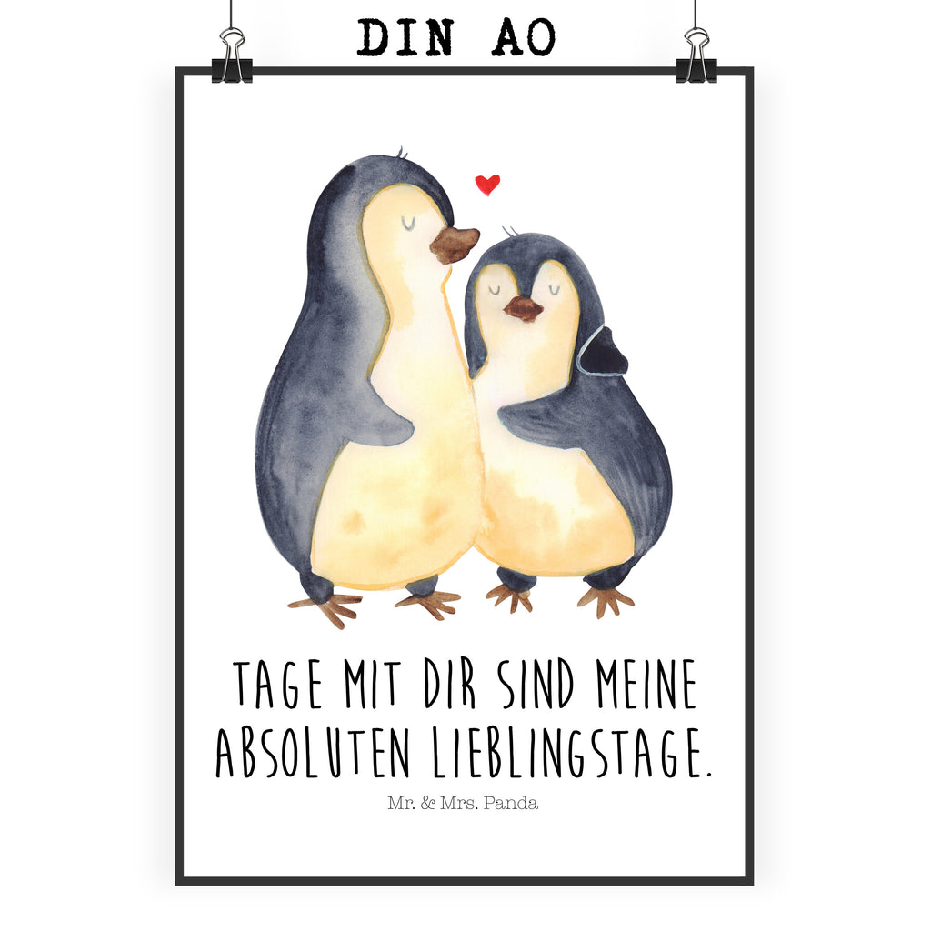 Poster Pinguin umarmend Poster, Wandposter, Bild, Wanddeko, Küchenposter, Kinderposter, Wanddeko Bild, Raumdekoration, Wanddekoration, Handgemaltes Poster, Mr. & Mrs. Panda Poster, Designposter, Kunstdruck, Posterdruck, Pinguin, Liebe, Liebespaar, Liebesbeweis, Liebesgeschenk, Verlobung, Jahrestag, Hochzeitstag, Hochzeit, Hochzeitsgeschenk