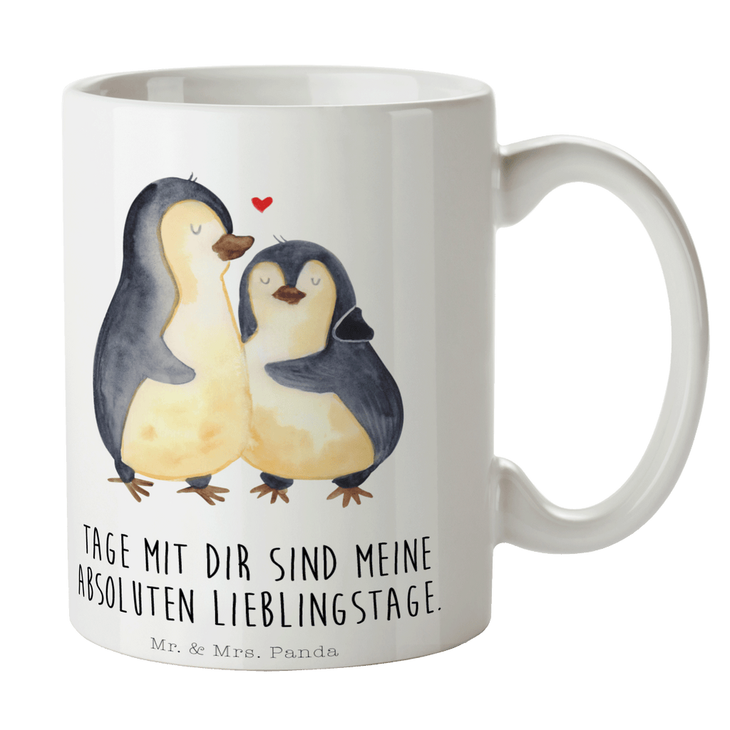 Tasse Pinguin umarmend Pinguin, Liebe, Liebespaar, Liebesbeweis, Liebesgeschenk, Verlobung, Jahrestag, Hochzeitstag, Hochzeit, Hochzeitsgeschenk Becher, Kaffeetasse, Kaffeebecher, Tee, Frühstück, Büro  Pinguin