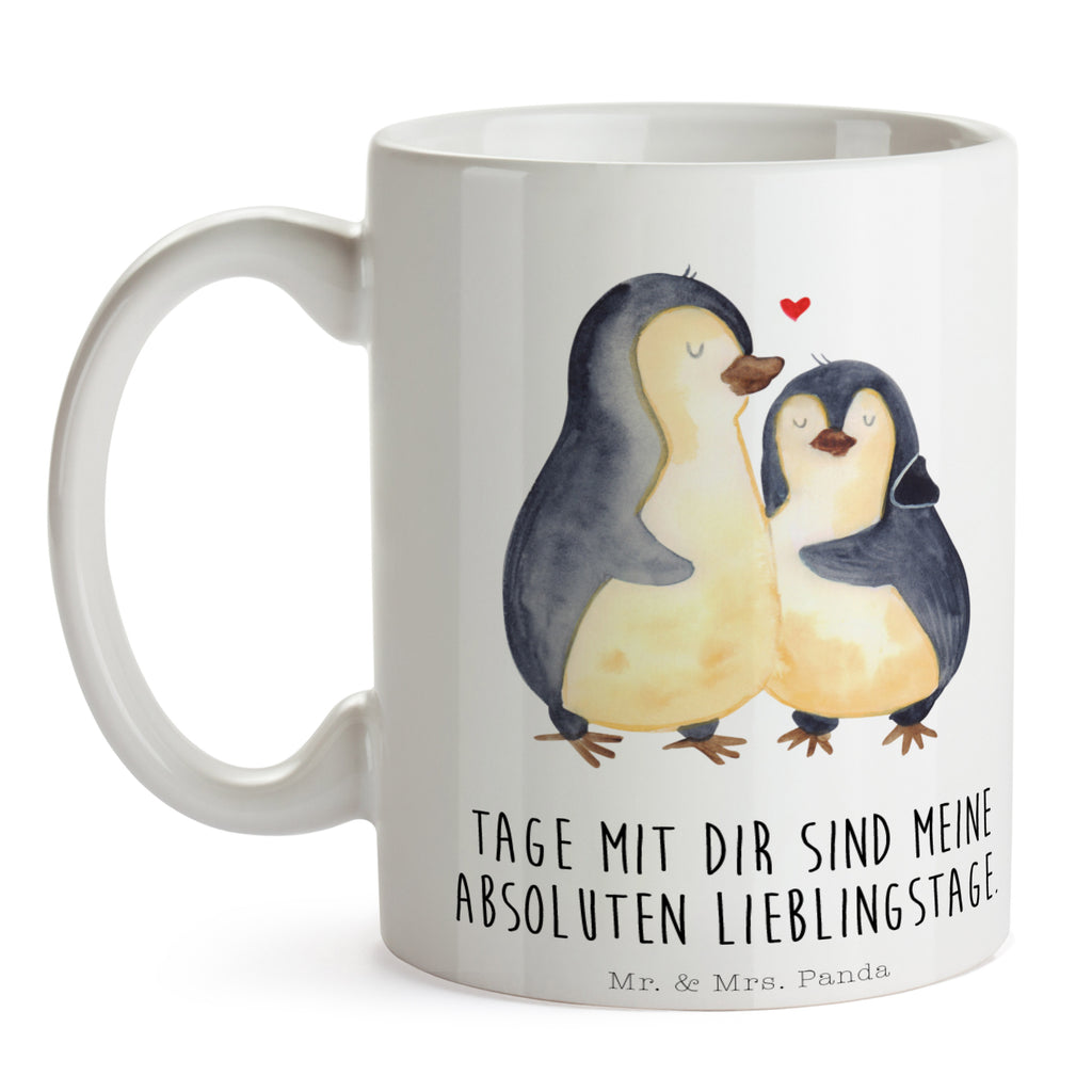 Tasse Pinguin umarmend Pinguin, Liebe, Liebespaar, Liebesbeweis, Liebesgeschenk, Verlobung, Jahrestag, Hochzeitstag, Hochzeit, Hochzeitsgeschenk Becher, Kaffeetasse, Kaffeebecher, Tee, Frühstück, Büro  Pinguin