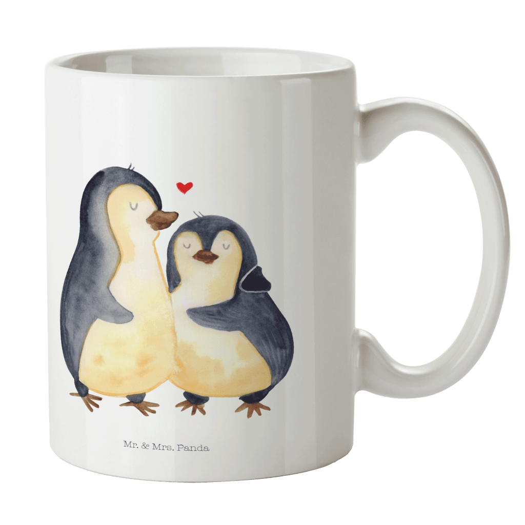 Tasse Pinguin umarmend Pinguin, Liebe, Liebespaar, Liebesbeweis, Liebesgeschenk, Verlobung, Jahrestag, Hochzeitstag, Hochzeit, Hochzeitsgeschenk Becher, Kaffeetasse, Kaffeebecher, Tee, Frühstück, Büro  Pinguin