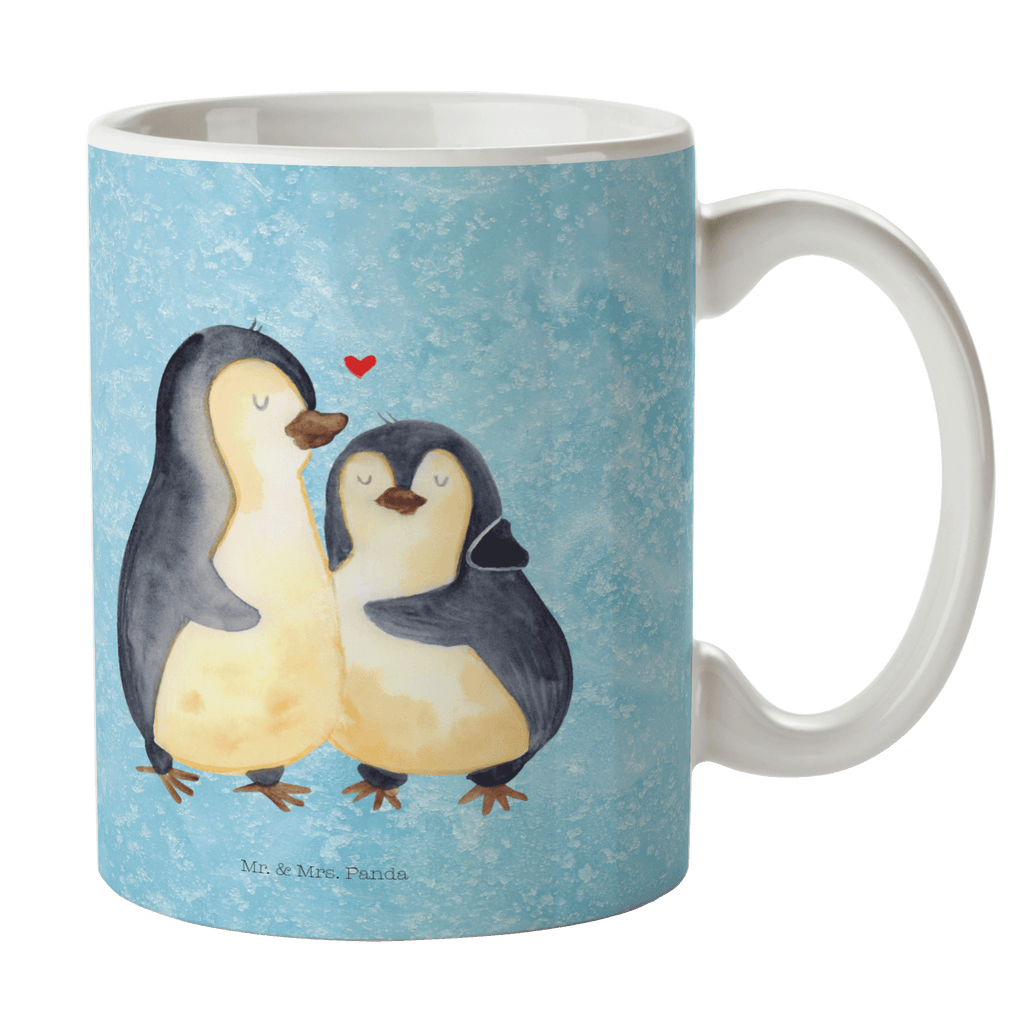 Tasse Pinguin umarmend Pinguin, Liebe, Liebespaar, Liebesbeweis, Liebesgeschenk, Verlobung, Jahrestag, Hochzeitstag, Hochzeit, Hochzeitsgeschenk Becher, Kaffeetasse, Kaffeebecher, Tee, Frühstück, Büro  Pinguin