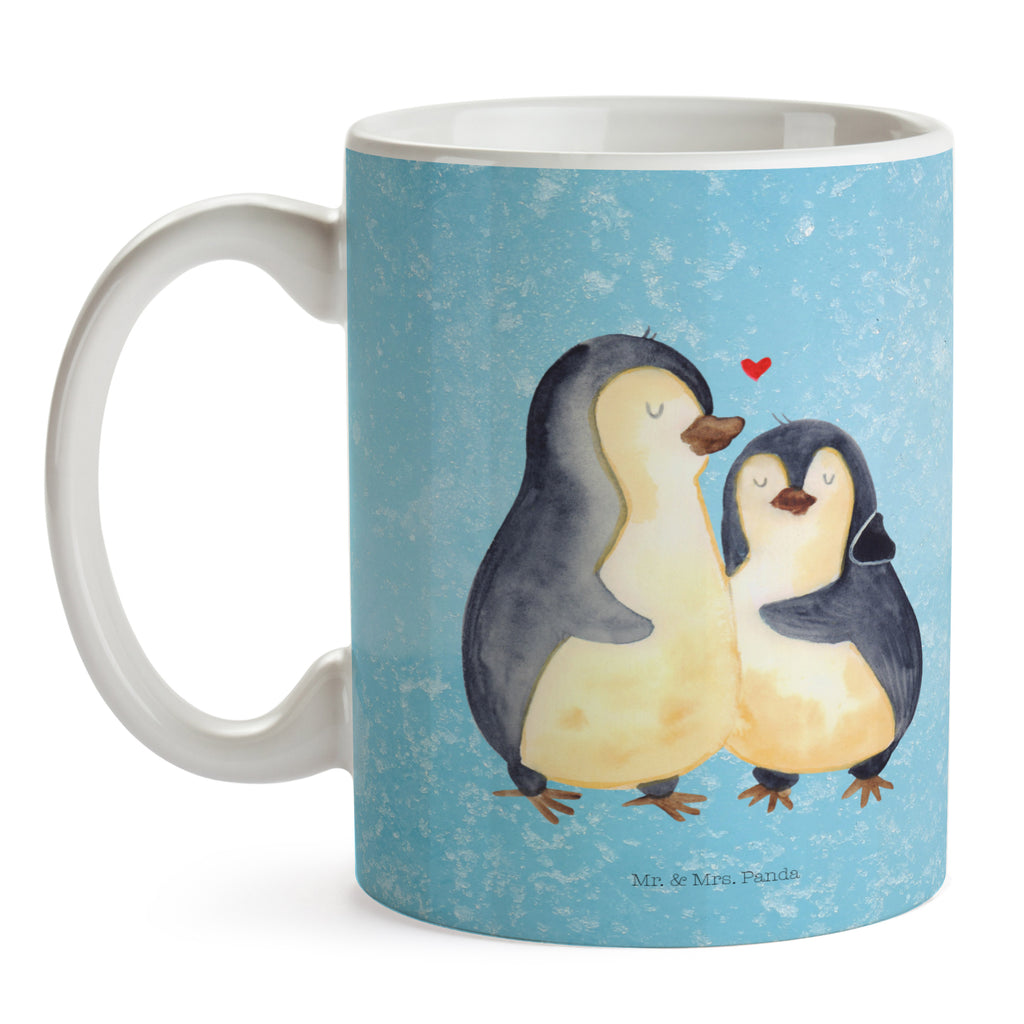 Tasse Pinguin umarmend Pinguin, Liebe, Liebespaar, Liebesbeweis, Liebesgeschenk, Verlobung, Jahrestag, Hochzeitstag, Hochzeit, Hochzeitsgeschenk Becher, Kaffeetasse, Kaffeebecher, Tee, Frühstück, Büro  Pinguin