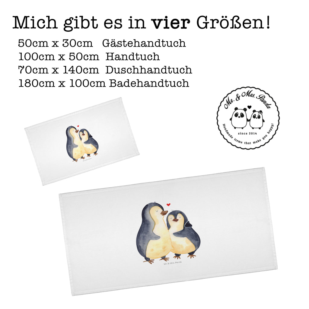 50 x 100 Handtuch Pinguin umarmend Handtuch, Badehandtuch, Badezimmer, Handtücher, groß, Kinder, Baby, Pinguin, Liebe, Liebespaar, Liebesbeweis, Liebesgeschenk, Verlobung, Jahrestag, Hochzeitstag, Hochzeit, Hochzeitsgeschenk