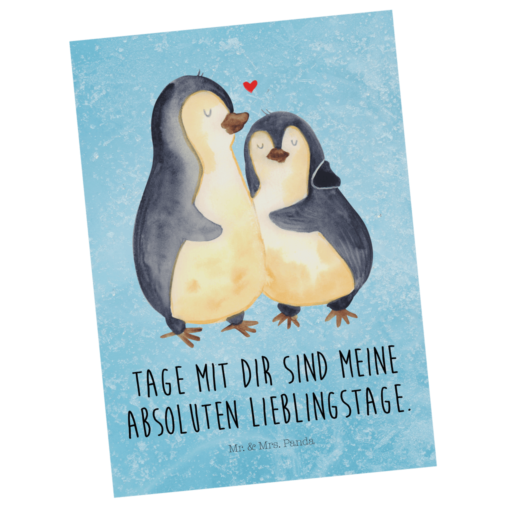 Postkarte Pinguin umarmend Geschenkkarte, Grußkarte, Karte, Einladung, Ansichtskarte, Geburtstagskarte, Einladungskarte, Dankeskarte, Pinguin, Liebe, Liebespaar, Liebesbeweis, Liebesgeschenk, Verlobung, Jahrestag, Hochzeitstag, Hochzeit, Hochzeitsgeschenk