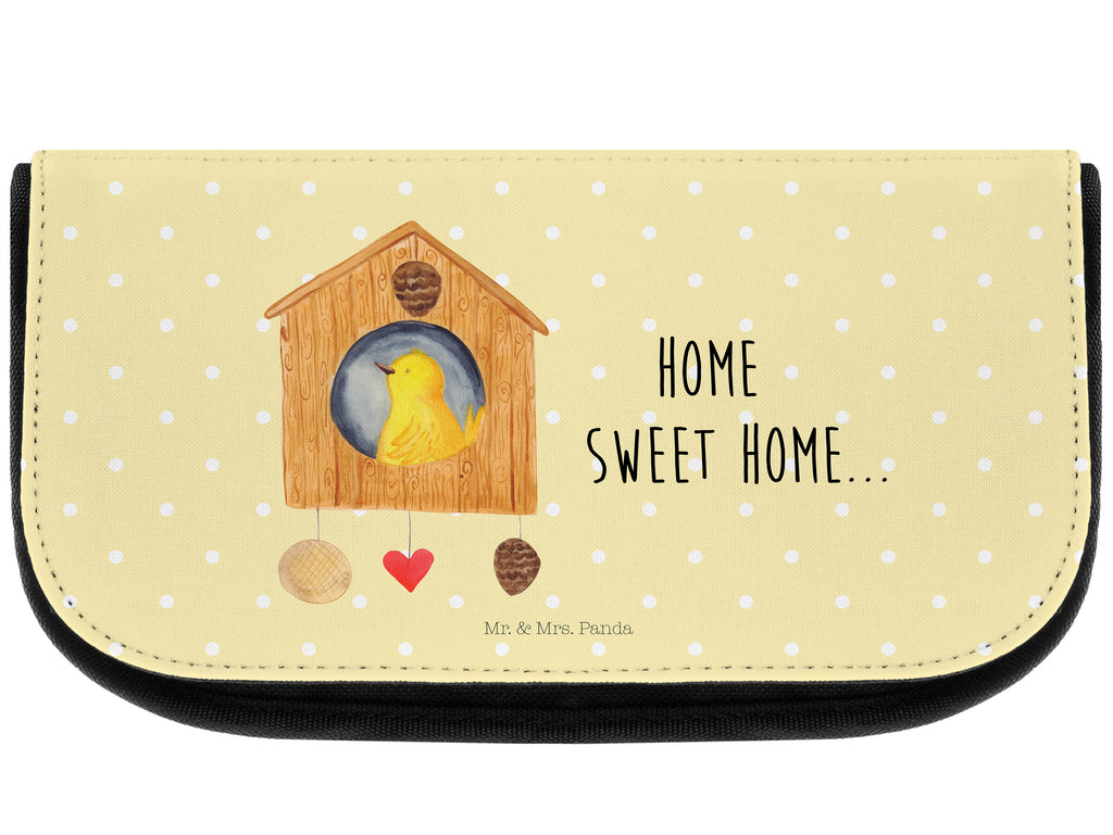 Kosmetiktasche Vogelhaus sweet Home Kosmetikbeutel, Kulturtasche, Kulturbeutel, Schminktasche, Make-Up Tasche, Tiermotive, Gute Laune, lustige Sprüche, Tiere, Vogelhaus, Vogel, Home sweet Home, Einzug, Umzug, Geschenk, Einzugsgeschenk, Hausbau, Haus