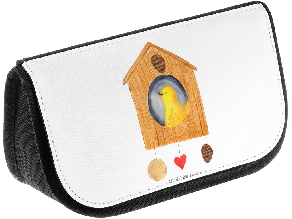 Kosmetiktasche Vogelhaus sweet Home Kosmetikbeutel, Kulturtasche, Kulturbeutel, Schminktasche, Make-Up Tasche, Tiermotive, Gute Laune, lustige Sprüche, Tiere, Vogelhaus, Vogel, Home sweet Home, Einzug, Umzug, Geschenk, Einzugsgeschenk, Hausbau, Haus