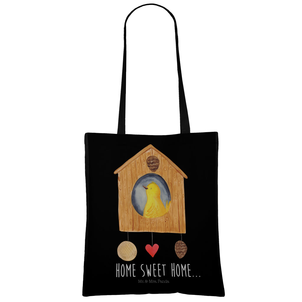 Tragetasche Vogelhaus sweet Home Beuteltasche, Beutel, Einkaufstasche, Jutebeutel, Stoffbeutel, Tiermotive, Gute Laune, lustige Sprüche, Tiere, Vogelhaus, Vogel, Home sweet Home, Einzug, Umzug, Geschenk, Einzugsgeschenk, Hausbau, Haus