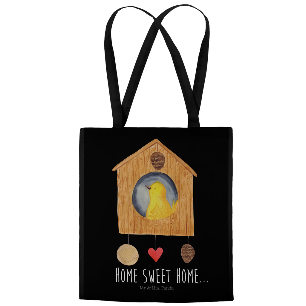 Tragetasche Vogelhaus sweet Home Beuteltasche, Beutel, Einkaufstasche, Jutebeutel, Stoffbeutel, Tiermotive, Gute Laune, lustige Sprüche, Tiere, Vogelhaus, Vogel, Home sweet Home, Einzug, Umzug, Geschenk, Einzugsgeschenk, Hausbau, Haus
