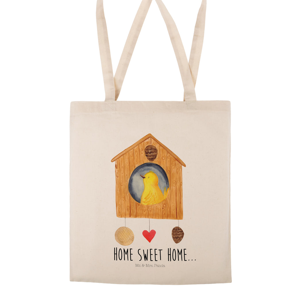 Tragetasche Vogelhaus sweet Home Beuteltasche, Beutel, Einkaufstasche, Jutebeutel, Stoffbeutel, Tiermotive, Gute Laune, lustige Sprüche, Tiere, Vogelhaus, Vogel, Home sweet Home, Einzug, Umzug, Geschenk, Einzugsgeschenk, Hausbau, Haus