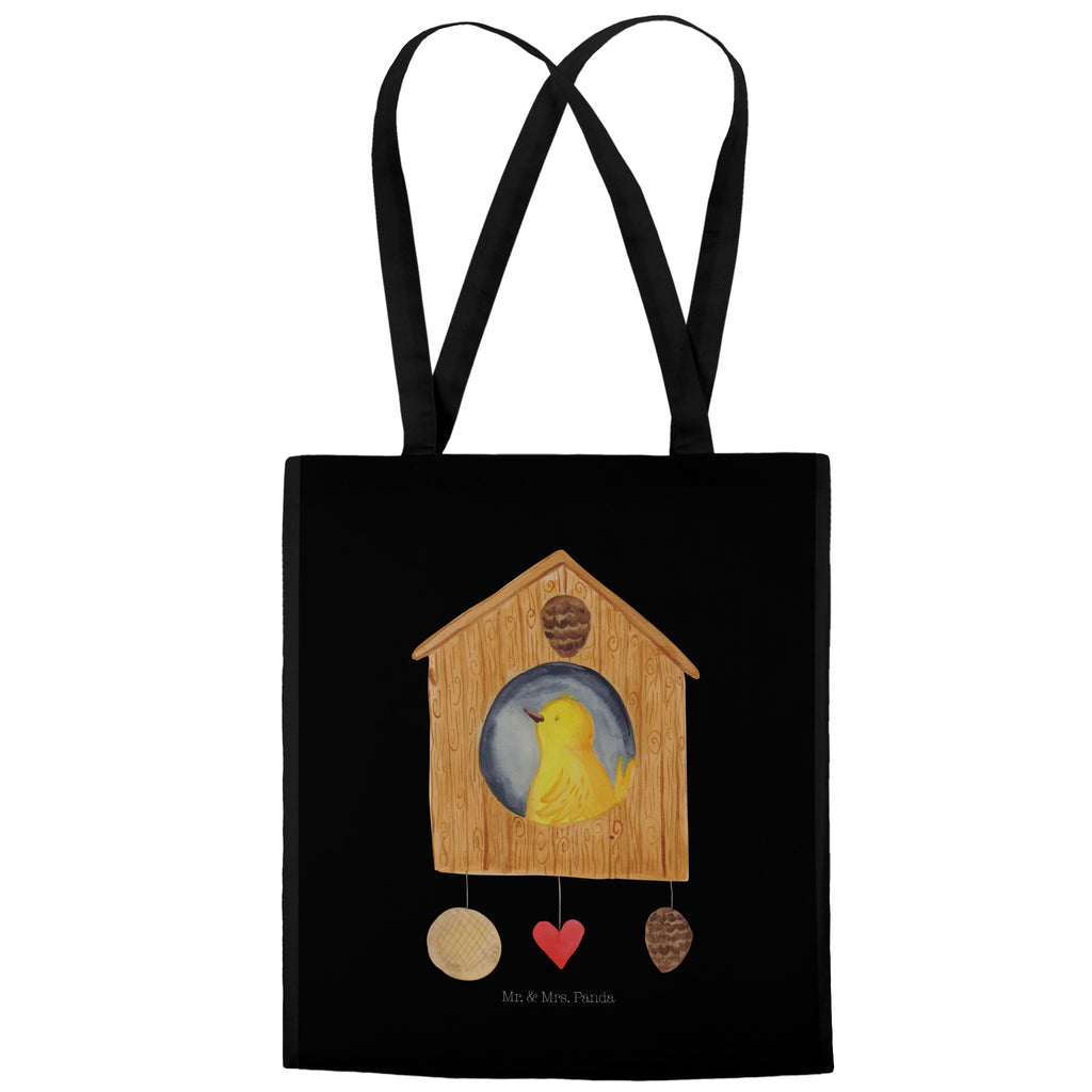 Tragetasche Vogelhaus sweet Home Beuteltasche, Beutel, Einkaufstasche, Jutebeutel, Stoffbeutel, Tiermotive, Gute Laune, lustige Sprüche, Tiere, Vogelhaus, Vogel, Home sweet Home, Einzug, Umzug, Geschenk, Einzugsgeschenk, Hausbau, Haus