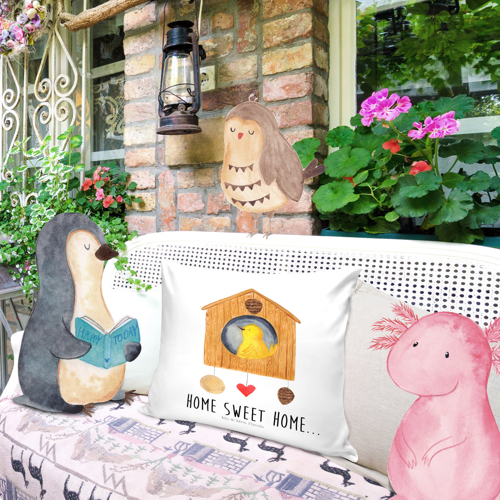 40x40 Kissen Vogelhaus sweet Home Kissenhülle, Kopfkissen, Sofakissen, Dekokissen, Motivkissen, Tiermotive, Gute Laune, lustige Sprüche, Tiere, Vogelhaus, Vogel, Home sweet Home, Einzug, Umzug, Geschenk, Einzugsgeschenk, Hausbau, Haus