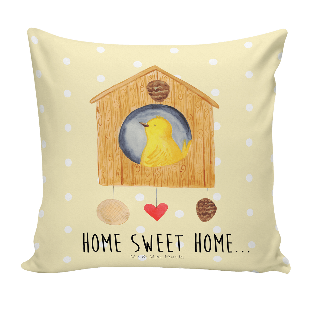 40x40 Kissen Vogelhaus sweet Home Kissenhülle, Kopfkissen, Sofakissen, Dekokissen, Motivkissen, Tiermotive, Gute Laune, lustige Sprüche, Tiere, Vogelhaus, Vogel, Home sweet Home, Einzug, Umzug, Geschenk, Einzugsgeschenk, Hausbau, Haus