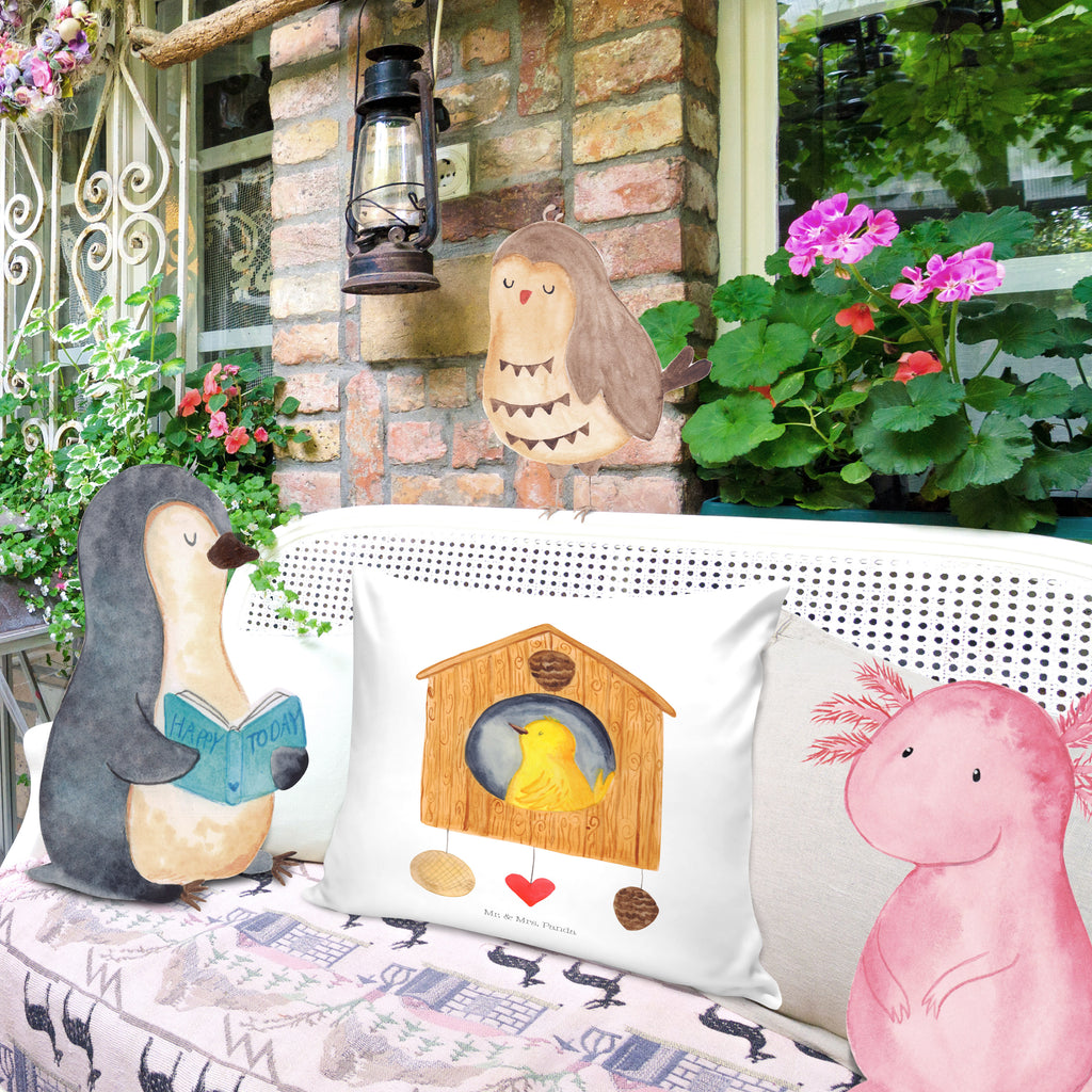 40x40 Kissen Vogelhaus sweet Home Kissenhülle, Kopfkissen, Sofakissen, Dekokissen, Motivkissen, Tiermotive, Gute Laune, lustige Sprüche, Tiere, Vogelhaus, Vogel, Home sweet Home, Einzug, Umzug, Geschenk, Einzugsgeschenk, Hausbau, Haus