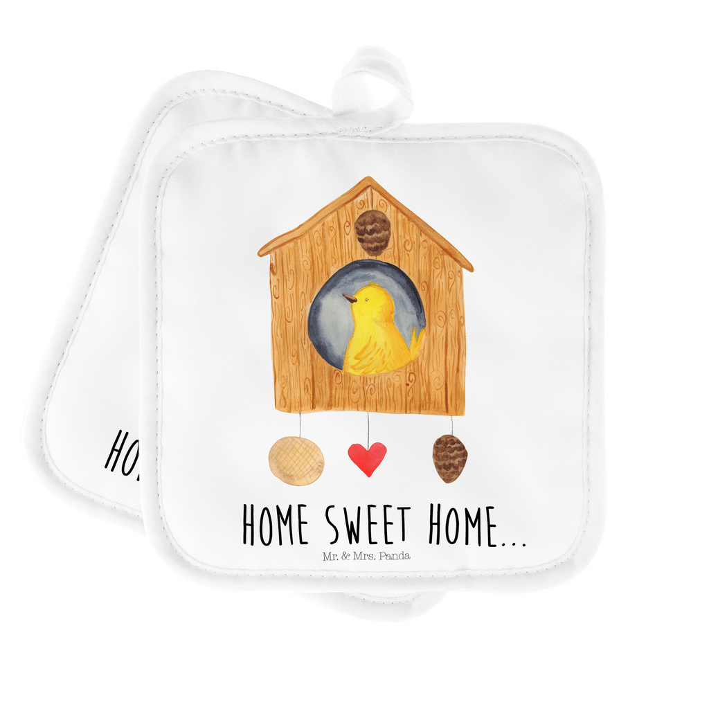 2er Set Topflappen  Vogelhaus sweet Home Topflappen, Topfuntersetzer, Ofenhandschuh, Topflappen Set, Topflappen lustig, Topflappen mit Spruch, Tiermotive, Gute Laune, lustige Sprüche, Tiere, Vogelhaus, Vogel, Home sweet Home, Einzug, Umzug, Geschenk, Einzugsgeschenk, Hausbau, Haus