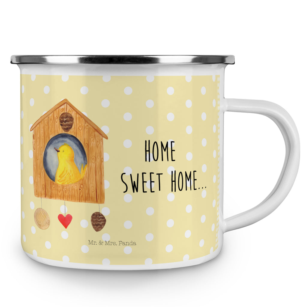 Camping Emaille Tasse Vogelhaus sweet Home Campingtasse, Trinkbecher, Metalltasse, Outdoor Tasse, Emaille Trinkbecher, Blechtasse Outdoor, Emaille Campingbecher, Edelstahl Trinkbecher, Metalltasse für Camping, Kaffee Blechtasse, Camping Tasse Metall, Tiermotive, Gute Laune, lustige Sprüche, Tiere, Vogelhaus, Vogel, Home sweet Home, Einzug, Umzug, Geschenk, Einzugsgeschenk, Hausbau, Haus