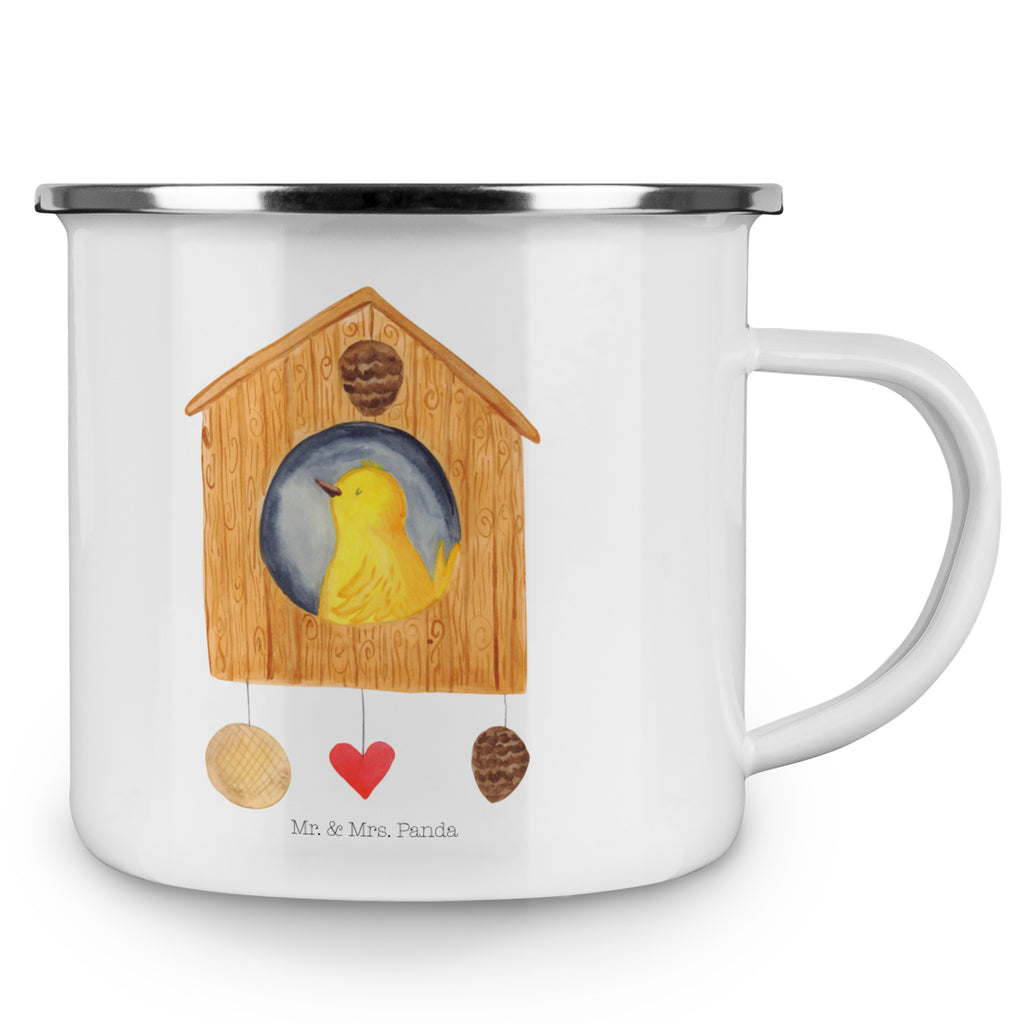 Camping Emaille Tasse Vogelhaus sweet Home Campingtasse, Trinkbecher, Metalltasse, Outdoor Tasse, Emaille Trinkbecher, Blechtasse Outdoor, Emaille Campingbecher, Edelstahl Trinkbecher, Metalltasse für Camping, Kaffee Blechtasse, Camping Tasse Metall, Tiermotive, Gute Laune, lustige Sprüche, Tiere, Vogelhaus, Vogel, Home sweet Home, Einzug, Umzug, Geschenk, Einzugsgeschenk, Hausbau, Haus