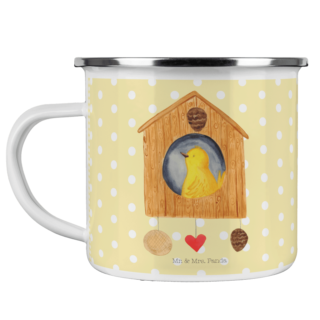 Camping Emaille Tasse Vogelhaus sweet Home Campingtasse, Trinkbecher, Metalltasse, Outdoor Tasse, Emaille Trinkbecher, Blechtasse Outdoor, Emaille Campingbecher, Edelstahl Trinkbecher, Metalltasse für Camping, Kaffee Blechtasse, Camping Tasse Metall, Tiermotive, Gute Laune, lustige Sprüche, Tiere, Vogelhaus, Vogel, Home sweet Home, Einzug, Umzug, Geschenk, Einzugsgeschenk, Hausbau, Haus