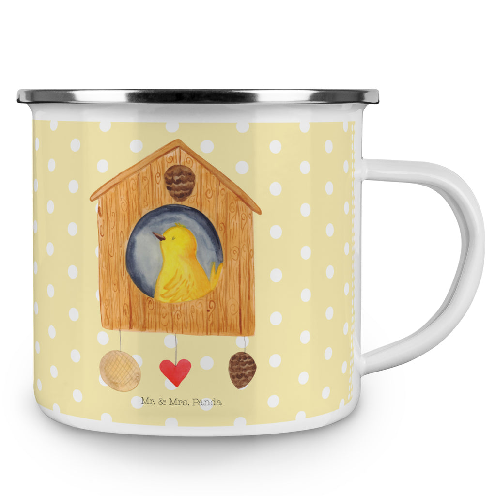 Camping Emaille Tasse Vogelhaus sweet Home Campingtasse, Trinkbecher, Metalltasse, Outdoor Tasse, Emaille Trinkbecher, Blechtasse Outdoor, Emaille Campingbecher, Edelstahl Trinkbecher, Metalltasse für Camping, Kaffee Blechtasse, Camping Tasse Metall, Tiermotive, Gute Laune, lustige Sprüche, Tiere, Vogelhaus, Vogel, Home sweet Home, Einzug, Umzug, Geschenk, Einzugsgeschenk, Hausbau, Haus